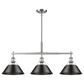 Golden Lighting Orwell 3-Light Linear Pendant with Matte Black Shade in Pewter, , large
