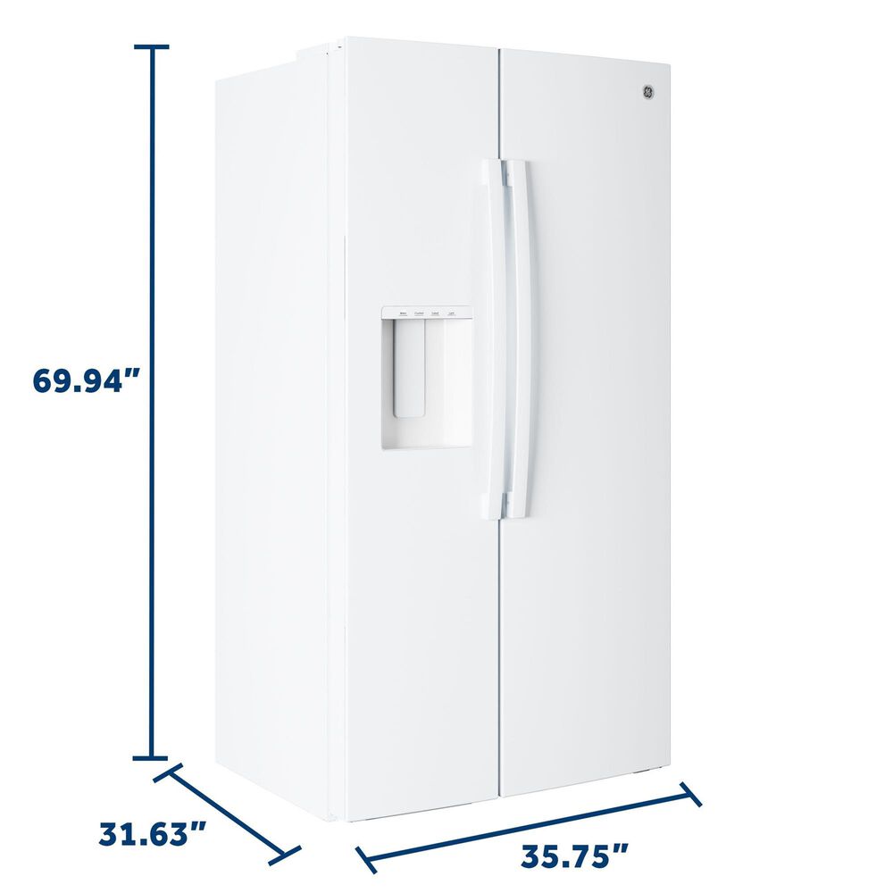 GE Appliances 24 Cu. Ft. Counter-Depth Side-By-Side Refrigerator with Extra Tall Dispenser and Energy Star in White, , large