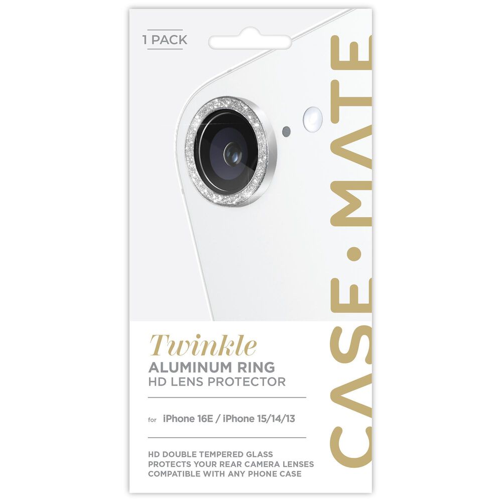 Case-Mate Aluminum Ring Camera Lens Glass Protector for Apple iPhone 16e in Twinkle, , large