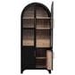 HOMLUX HOMLUX 71" Tall Arched Kitchen Pantry Cabinet with Door Shelves, Farmhouse Kitchen Storage Cabinet with Open & Adjustable Shelves, Hidden Drawer & Glass Door, Cupboard for Kitchen, Dining Room, Black, , large