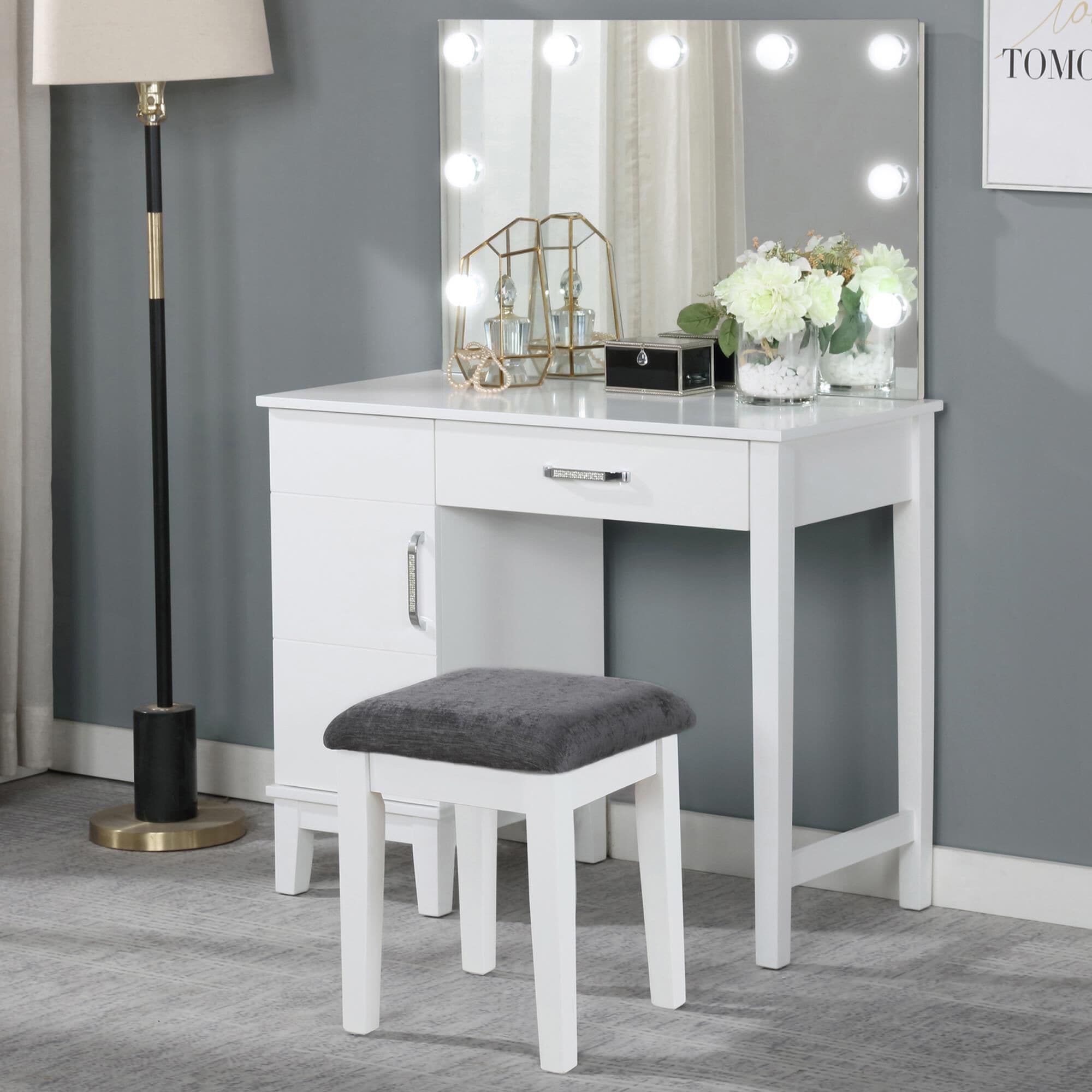 Vanity and best sale bench set