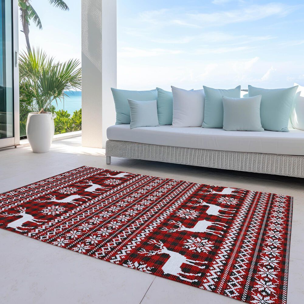 Dalyn Rug Company Wonderland WN28 3&#39; x 5&#39; Red Indoor/Outdoor Area Rug, , large
