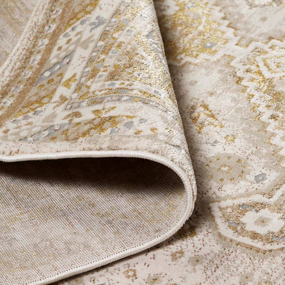 Feizy Aura 3738F 3&#39;11&quot; x 6&#39; Gold and Ivory Area Rug, , large
