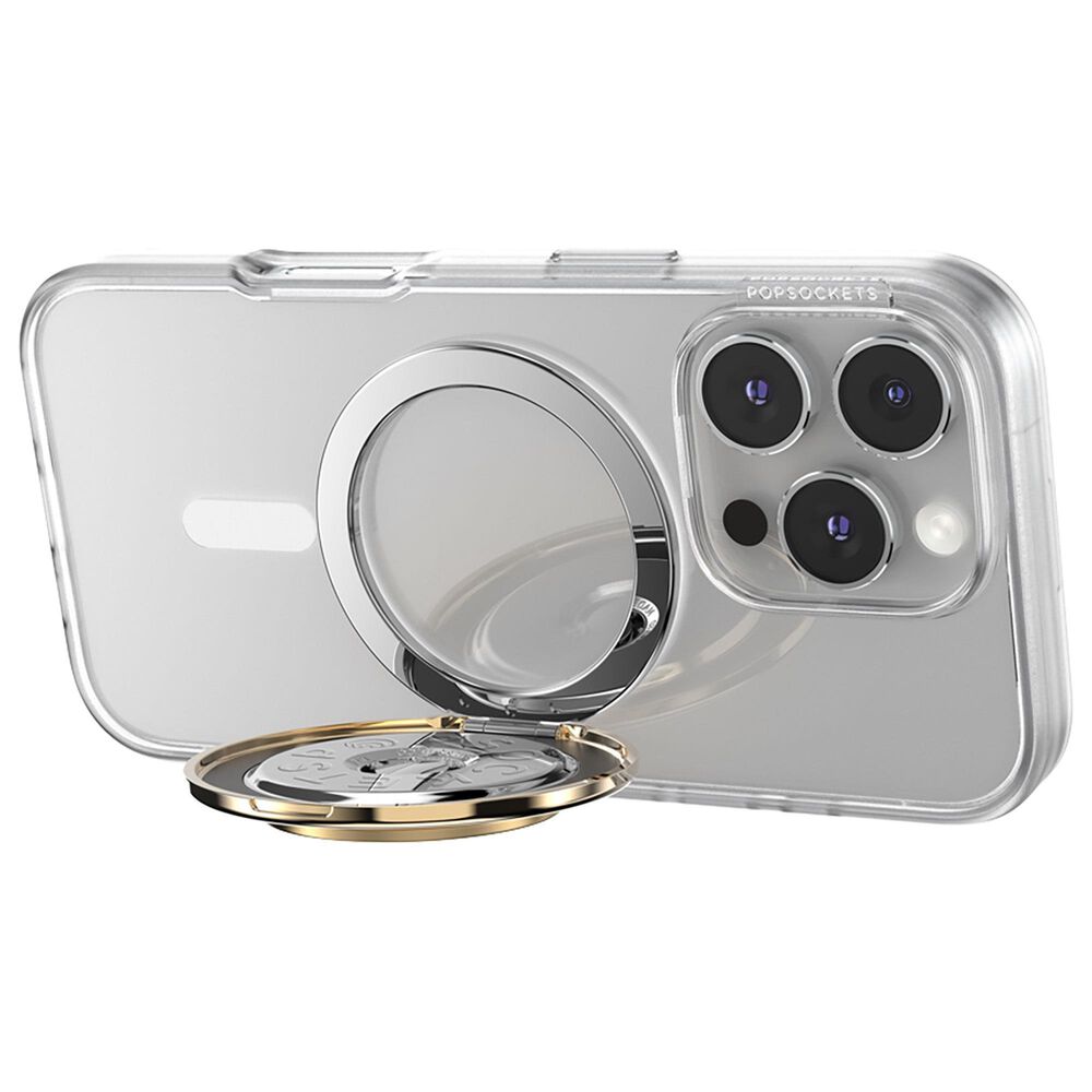 PopSockets MagSafe Circle Kick-Out PopGrip in Aluminum Radial Gold, , large