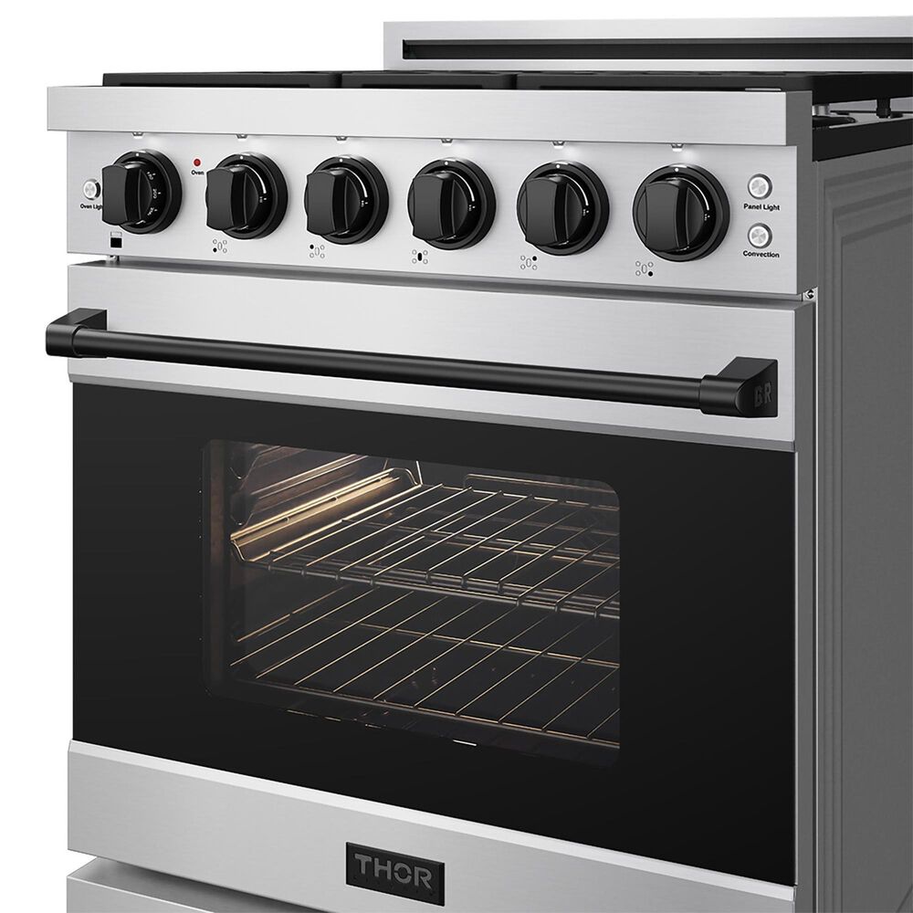 Thor Kitchen Gordon Ramsay 4.6 Cu. Ft. Professional Gas Range with Black Handle Kit in Stainless Steel, , large