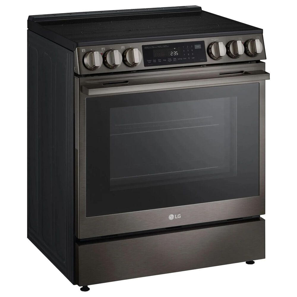 LG 2-Piece Kitchen Package with 6.3 Cu. Ft. Smart Slide-In Electric Range and 2.1 Cu. Ft. Smart Over-the-Range Microwave in Black Stainless Steel, , large