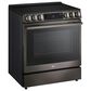 LG 2-Piece Kitchen Package with 6.3 Cu. Ft. Smart Slide-In Electric Range and 2.1 Cu. Ft. Smart Over-the-Range Microwave in Black Stainless Steel, , large