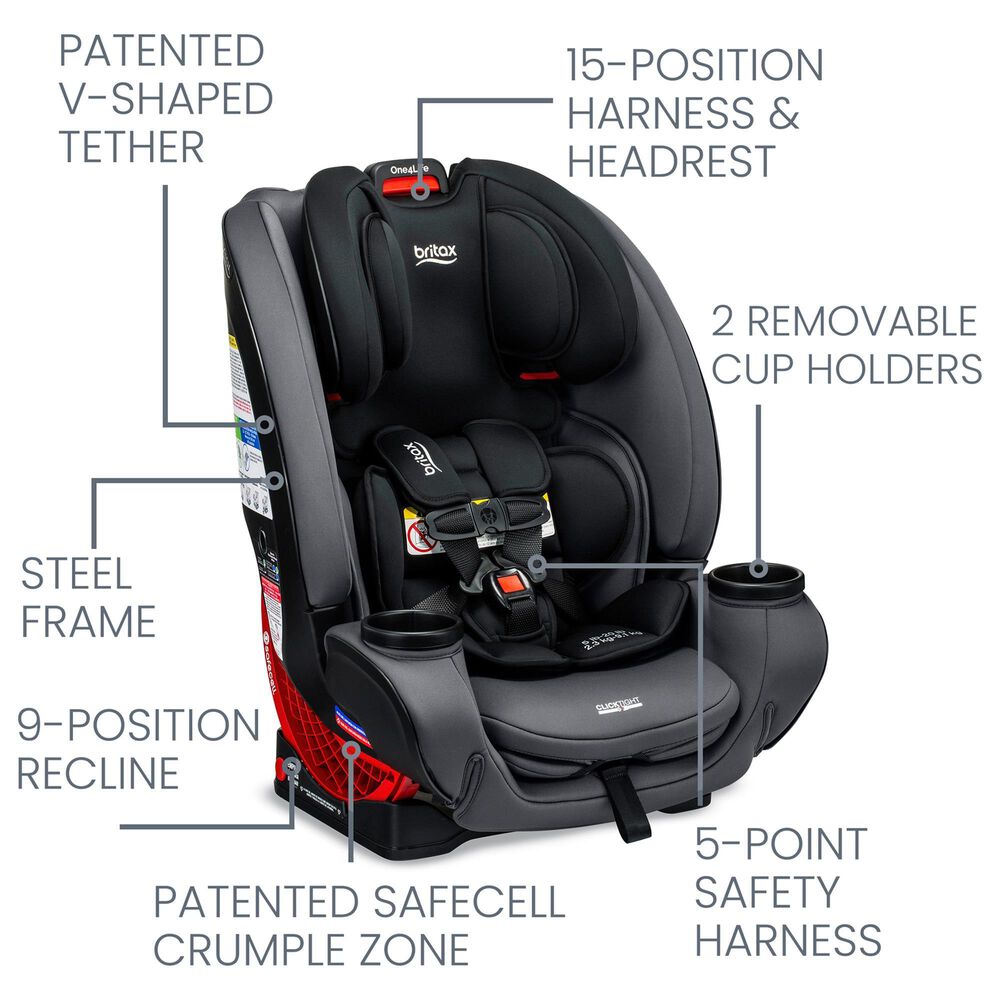 Britax Child Safety One4LIfe Convertible Car Seat in Onyx Stone, , large