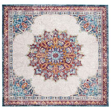 Safavieh Aria Oriental 6"6" Square Ivory and Navy Area Rug, , large