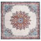 Safavieh Aria Oriental 6"6" Square Ivory and Navy Area Rug, , large