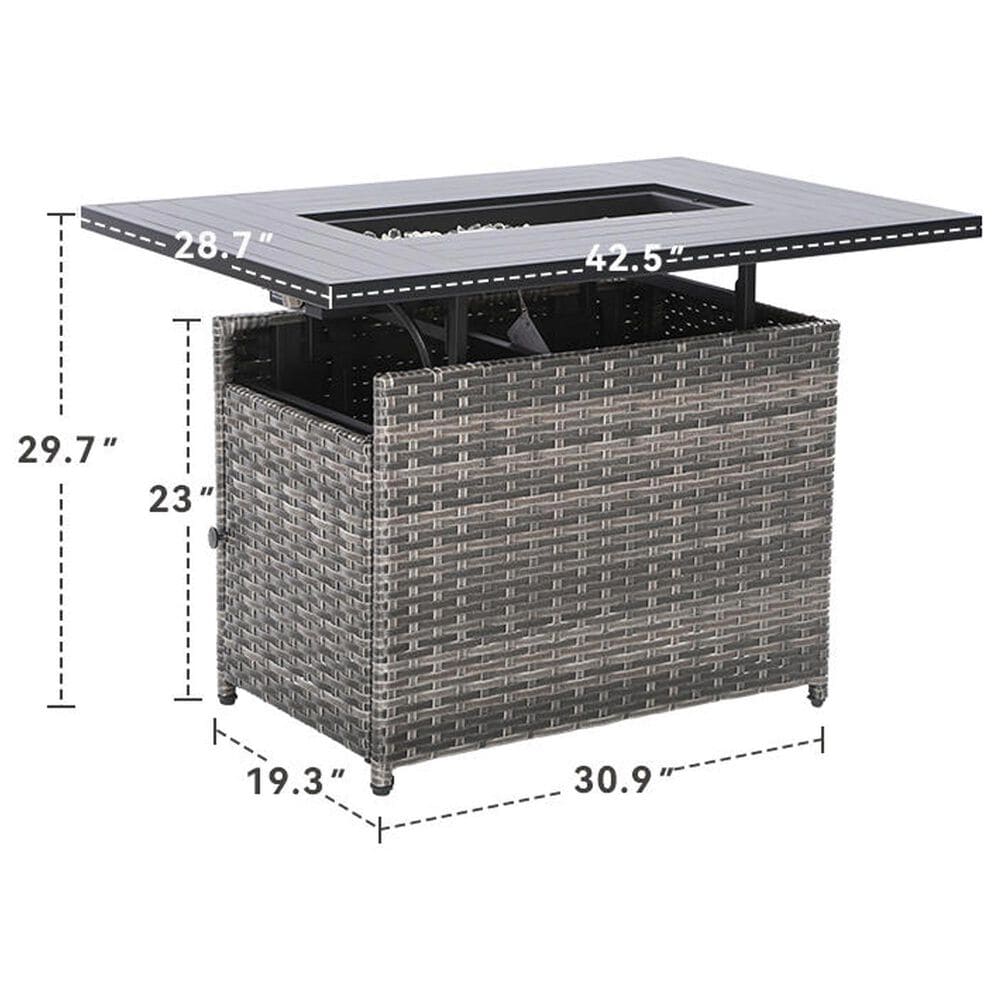 Sunwell Garden Fire Pit Table in Gray, , large