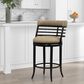 Armen Living Telia Counter Height Stool with Mushroom Brown Upholstery in Dark Brown, , large