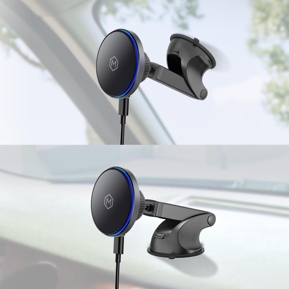 The Mighty Mount MagSwitch Qi2 Wireless Car Charger Mount Combo with Vent and Dash Base in Matte Black, , large