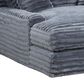 Maple + Main Oversized Chaise Lounge with USB Charging Ports and 2-Cupholder in Grey, , large