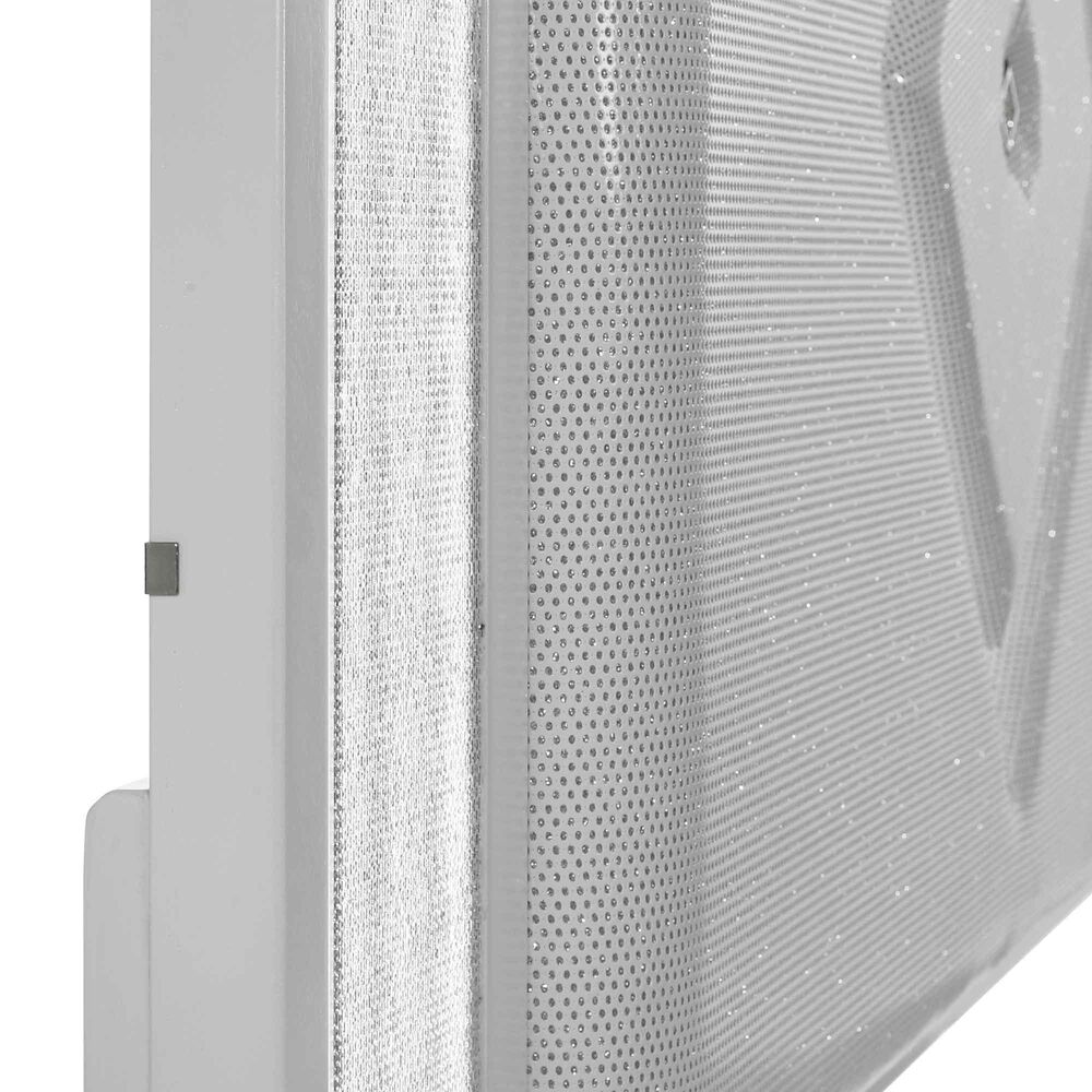 New Heritage Design Stardust Queen Panel Bed in White and Silver, , large