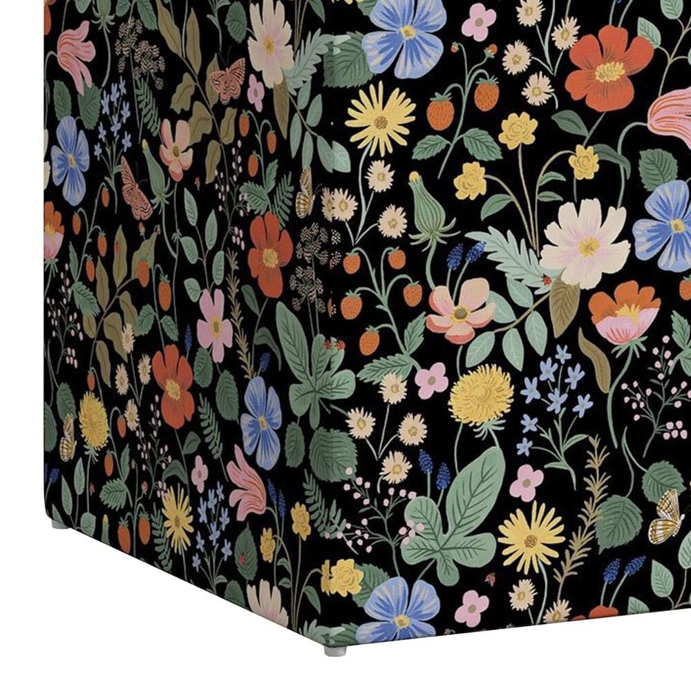 Rifle Paper Co Crafted by Cloth and Company Willie Storage Bench in Stawberry Fields Black, , large