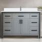 Lexora Home Ziva 48" Single Bathroom Vanity in Dark Grey with 2 cm White Cultured Marble Top and Rectangular Sink, , large