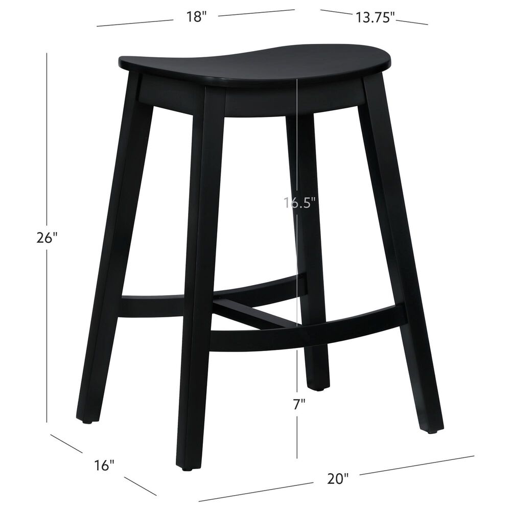 Linon Home Decor Culver Counter Stool in Black (Set of 2), , large