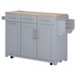 HOMLUX 59" Kitchen Island with 2 Pull Out Cabinet Organizers in Grey, , large