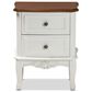 Baxton Studio Darlene 2-Drawer End Table in White and Cherry Brown, , large