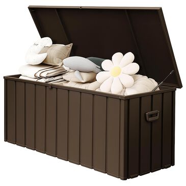 HOMLUX 190-Gallon Outdoor Storage Deck Box in Brown, , large