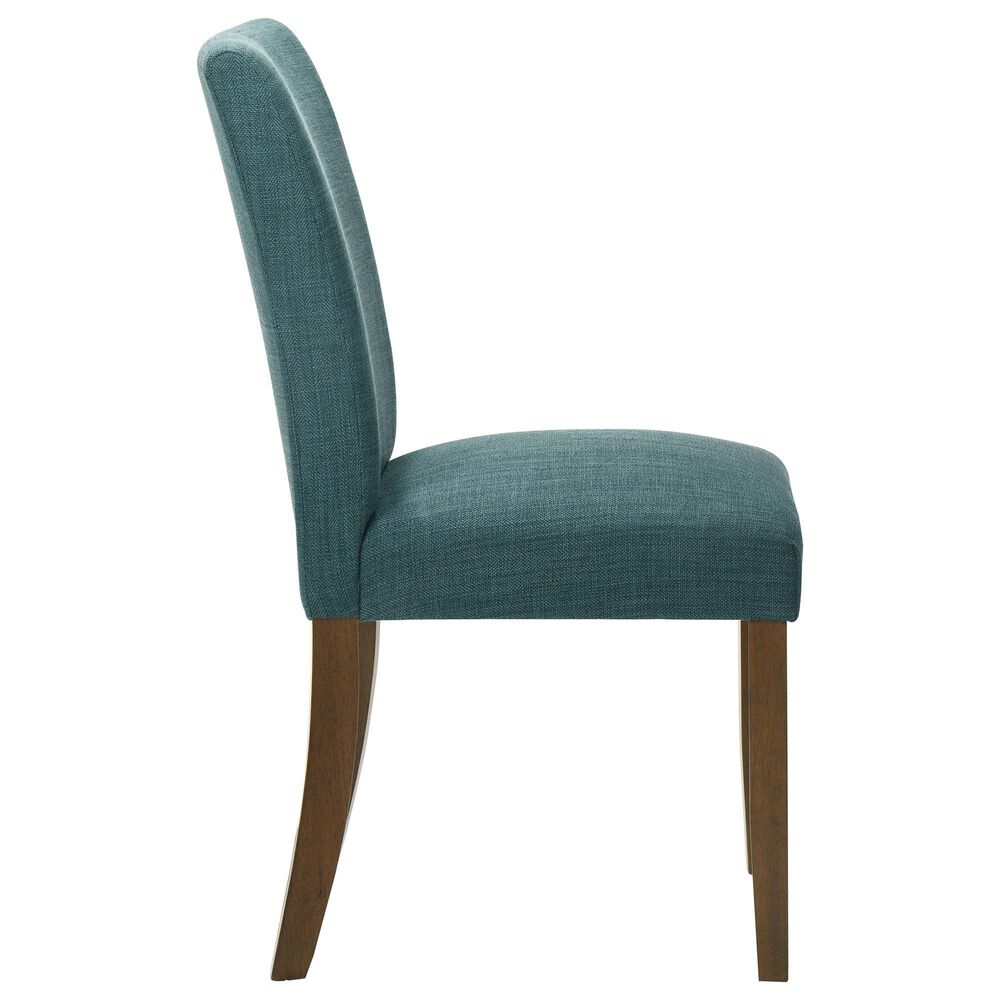 Coaster Cantley Side Chair with Teal Blue Cushion in Rich Brown, , large