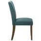 Coaster Cantley Side Chair with Teal Blue Cushion in Rich Brown, , large