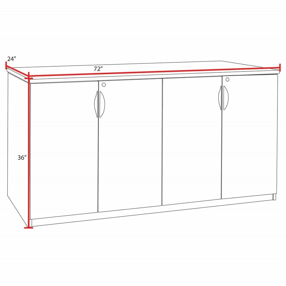 Regency Global Sourcing Legacy 72" Office Storage Cabinet Buffet in Noble Oak, , large