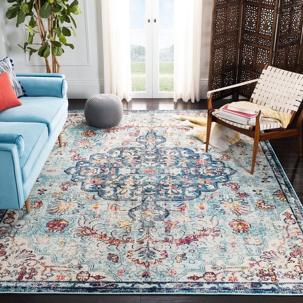 Safavieh Madison MAD447K 10&#39; x 14&#39; Navy and Light Blue Area Rug, , large