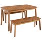 Hearth and Haven 3-Piece Patio Dining Set with Dining Table and Benches in Natural, , large