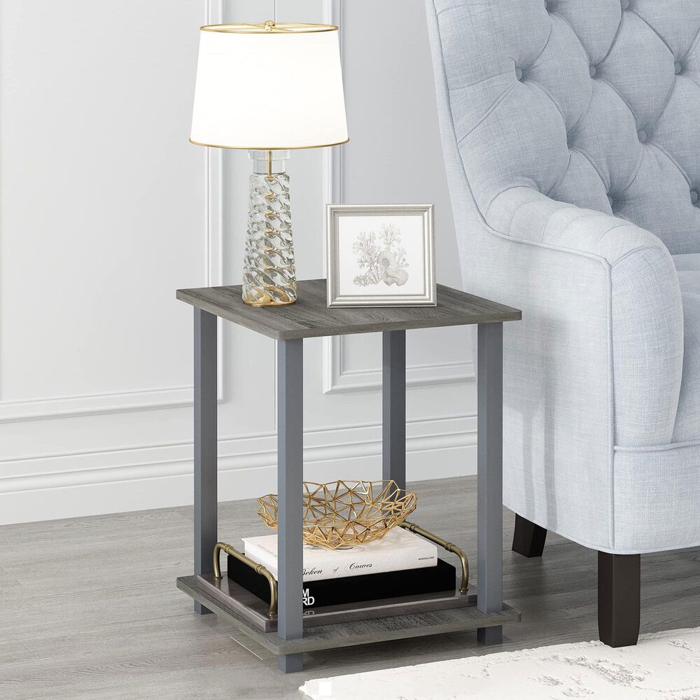 HOMLUX 2-Tier End Table in Gray (Set of 2), , large