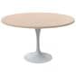 Leisuremod LeisureMod Verve Collection 48 Round Dining Table, White Base with Light Natural Wood MDF Top, , large