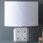 A&B Home Anita Table Lamp with Collapsible Shade in White and Gold, , large