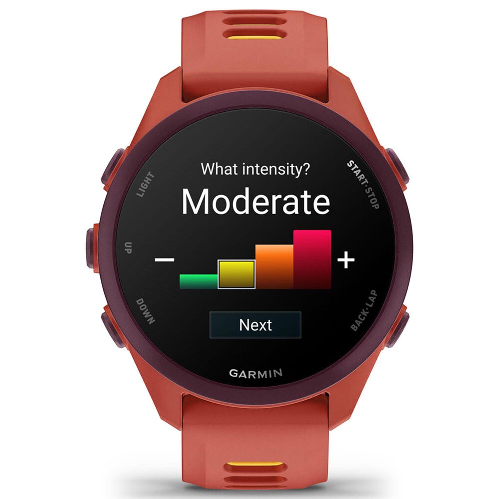 Garmin Forerunner 170 Music Smartwatch 42mm Red Pink Case with Red Pink and Mango Silicone Band, , large