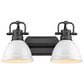 Golden Lighting Duncan 2-Light Bath Vanity in Matte Black and Glossy White, , large