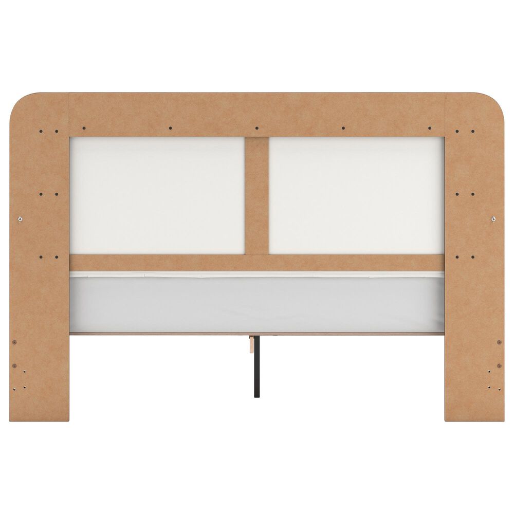 Ashley Kendanport King Platform Upholstered Bed in Brown and White, , large