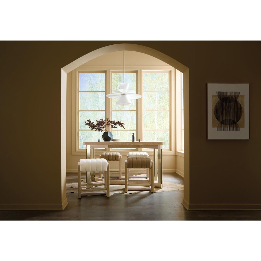 Hooker Furniture Banyon Bay Gathering Dining Table in Desert Oak and Brushed Brass - Table Only, , large