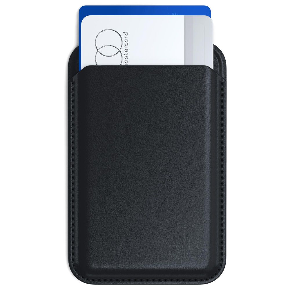 Satechi Vegan Leather Magnetic Wallet Stand in Black, , large