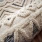 L&R Resources Sinuous Geometric Motif 6" Round Cream, Blue and Gray Area Rug, , large