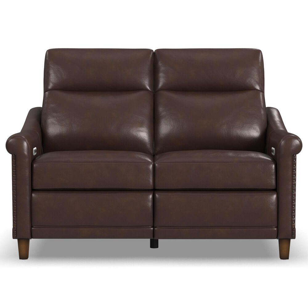 Flexsteel Elizabeth Power Loveseat with Headrest in Brunette, , large