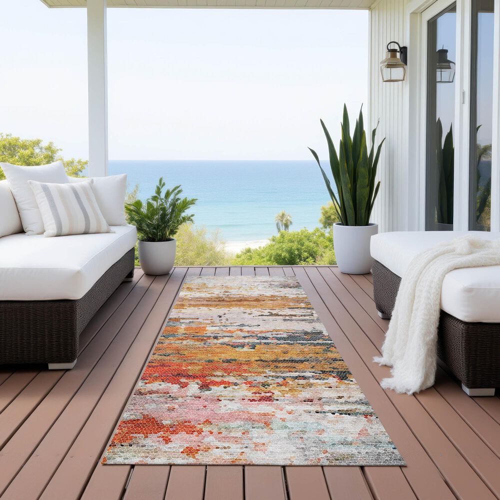 Dalyn Rug Company Lumara Volcano 2'3" x 7'6" Indoor/Outdoor Runner, , large