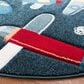 Safavieh Carousel CRK167 3" Round Navy and Ivory Kids Area Rug, , large