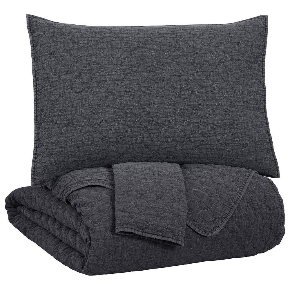 Signature Design by Ashley Ryter Queen Coverlet Set in Charcoal, , large