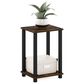 HOMLUX Simplistic 1-Tier End Table in Amber Pine and Black, , large