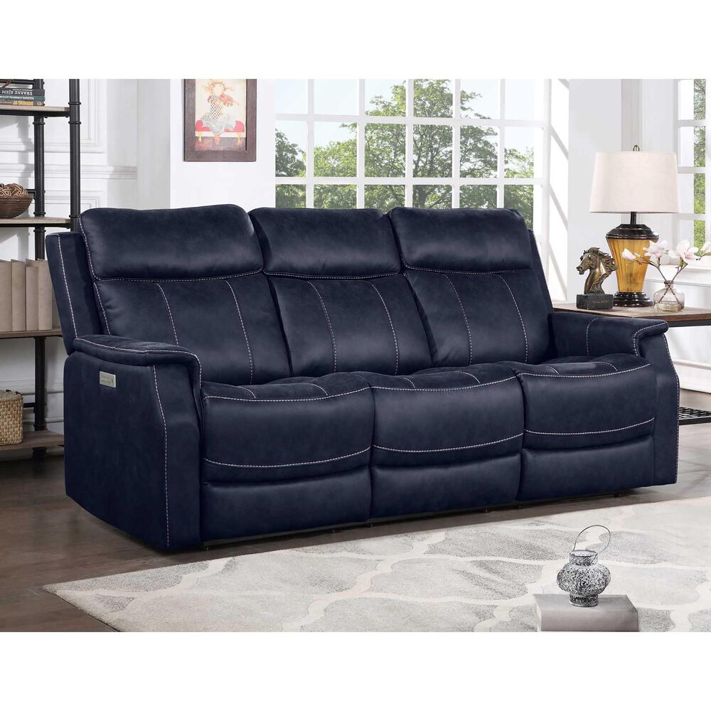 Steve Silver Valencia Power/Power Recliner Sofa in Ocean Blue, , large