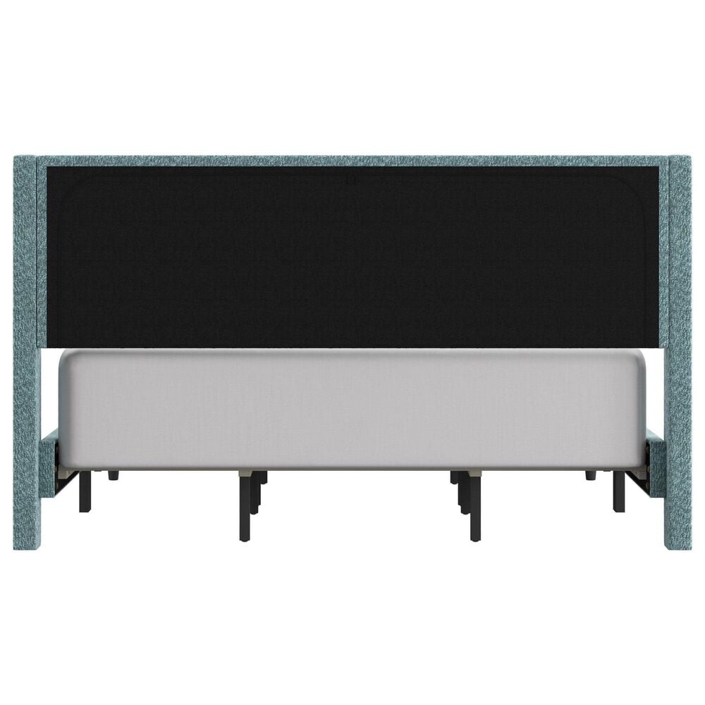 Richlands Furniture Demore King Platform Bed with Light Aqua Blue Upholstery in Black, , large