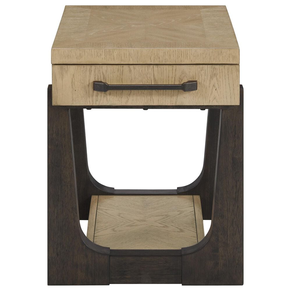 Emerald Home Furnishings Sutton Place Chairside Table in Caramel and Cocoa, , large