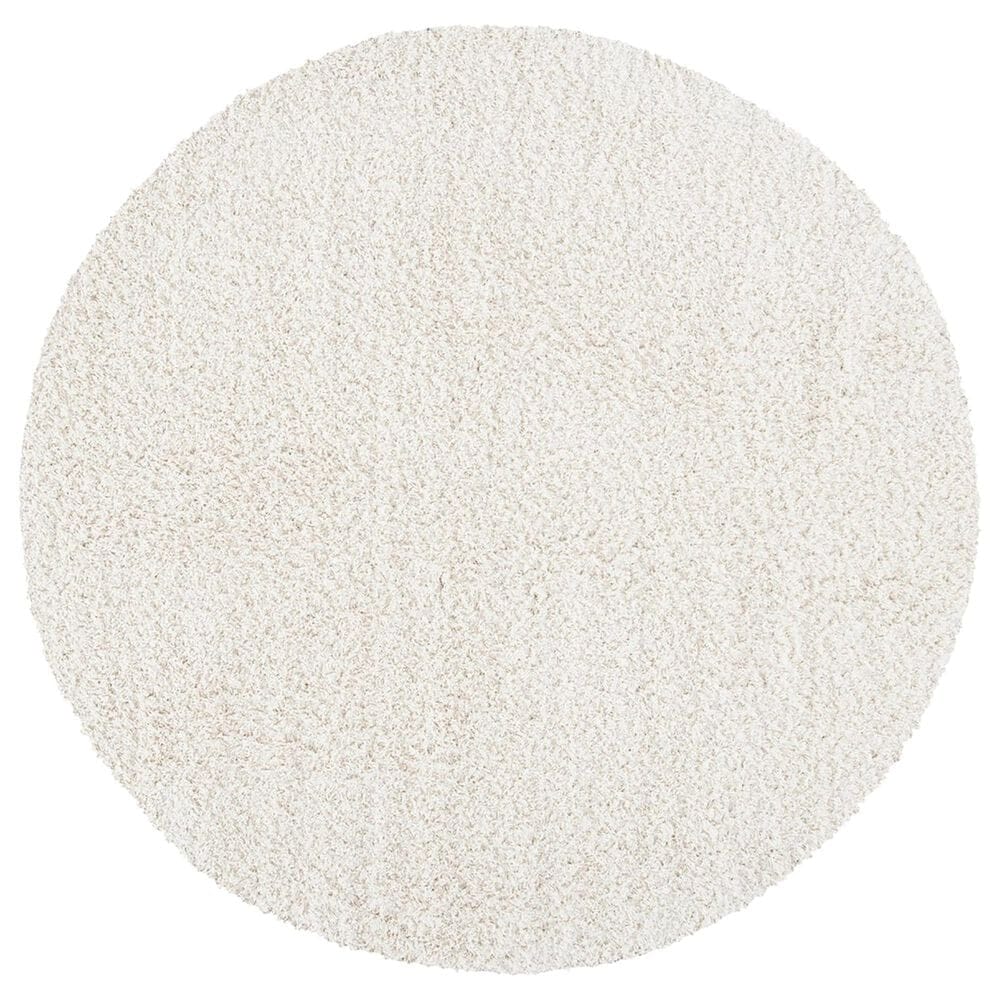 Safavieh Venus Shag 8" Round Ivory Area Rug, , large