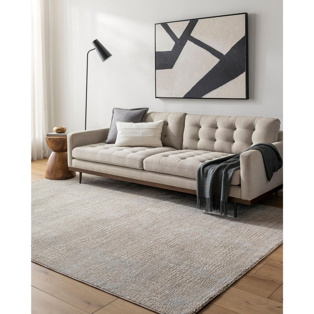 Surya Masterpiece Light Gray, Medium Gray and Ice Blue 12' x 15' Area Rug, , large