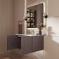Lexora Home Geneva 30" Single Bathroom Vanity in Dark Grey with 2 cm White Quartz Top and Rectangular Sink, , large
